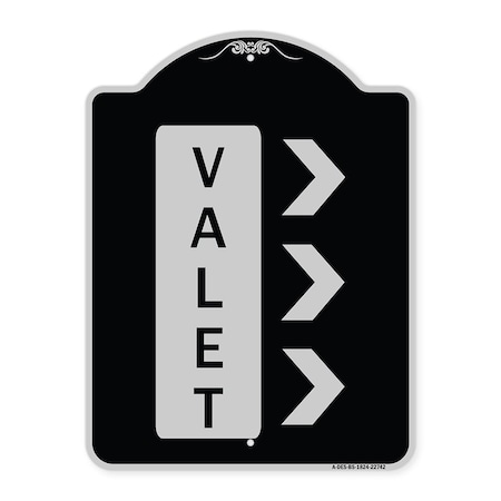 Signmission Valet Right Arrow Heavy-Gauge Aluminum Architectural Sign, 24" x 18", BS-1824-22742 A-DES-BS-1824-22742